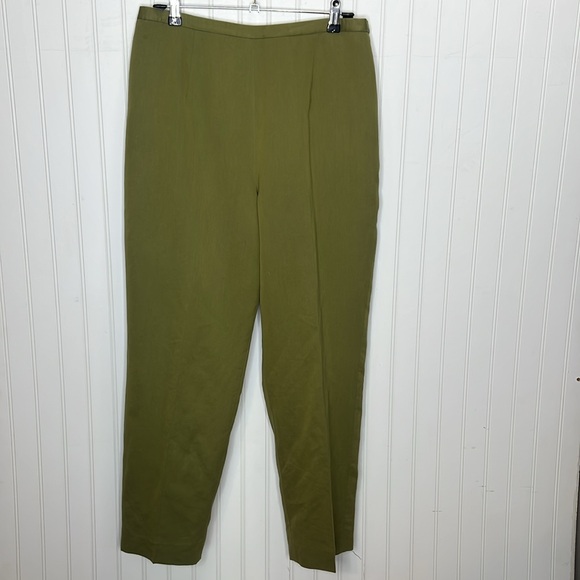 Pendleton NWT Green Silk Cotton Crop Slacks Size 14 - Picture 11 of 12